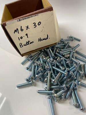 M6 x 30 Knopf-Inbusschlüssel VERZINKT HOHE ZUGFESTIGKEIT INNENSECHSKANTSCHRAUBEN x 100 Stck.