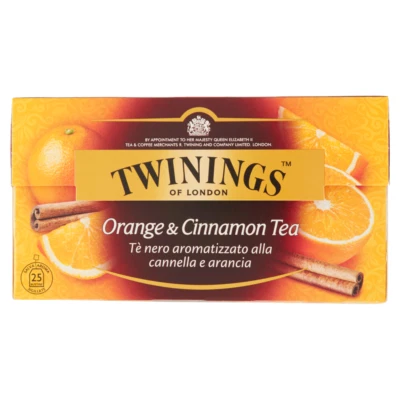 Twinings Schwarzer Tee mit Zimt- und Orangengeschmack,Packung mit 25 Filtern