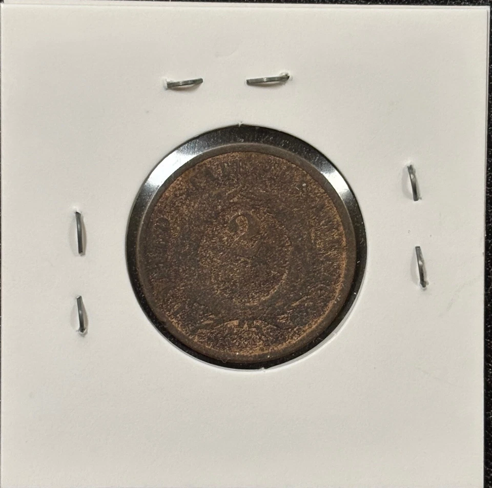 1867 Two Cents "Union Shield" US Civil War Era Coin - AG - Image 2 of 4