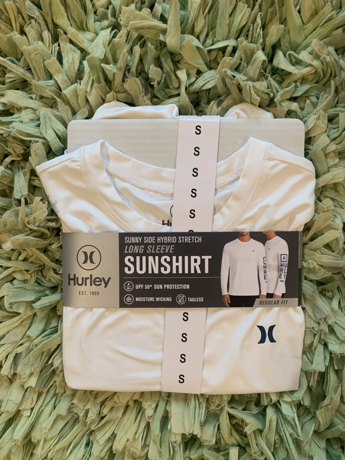 Hurley Sunny Side Hybrid Stretch UPF 50 Mens Sun Shirt Quick Dry - White Sz.S