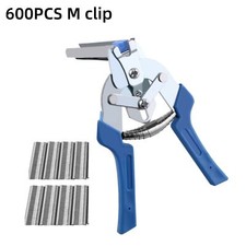 600pcs Hog Ring Plier Tool  M Clips Staple Mesh Cage Wire Fence Clamp UK