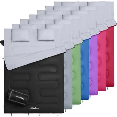 KINGCAMP Saco de Dormir de Manta Oxygen 250 D 2 Personas Saco de Dormir Doble XL Largo -3°C