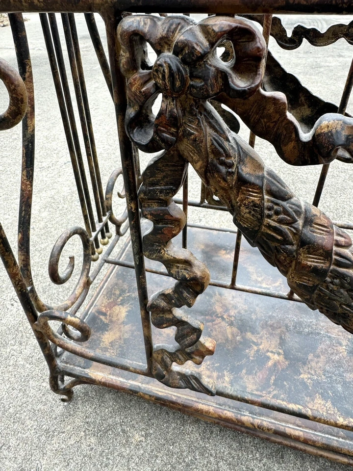 "Jaula de 27"" Maitland Smith Lion cargador lira de hierro Canterbury decoración vintage" Foto 4 de 4