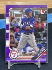 Diosbel Arias 2019 Bowman Draft Purple Paper Parallel /250 Rangers