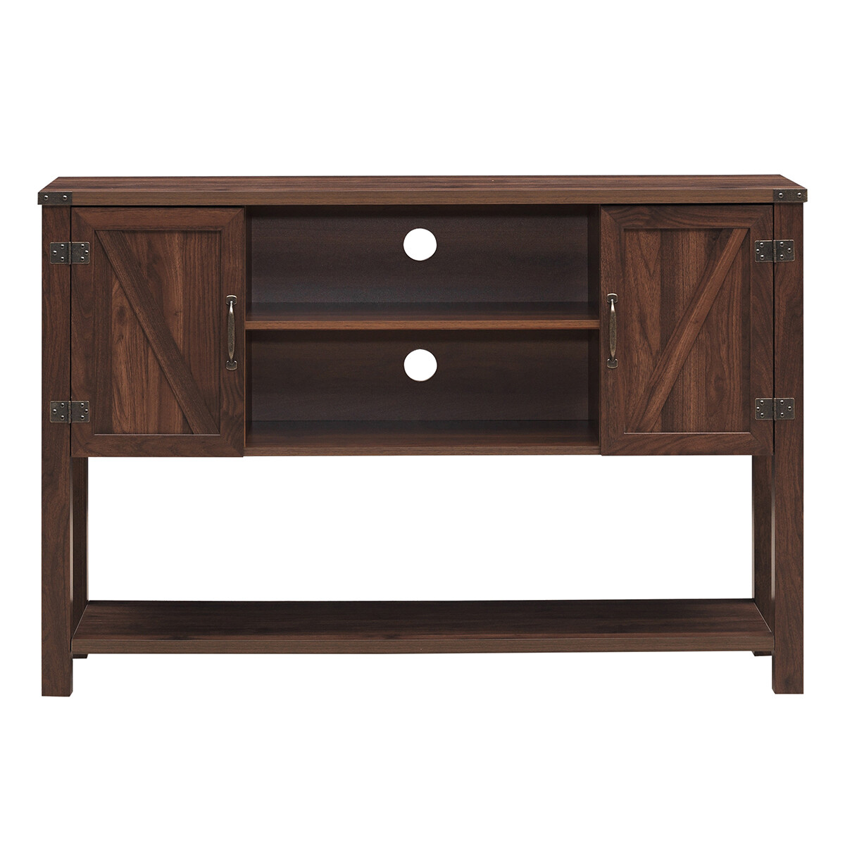 Console Table Sideboard Buffet TV Stand w/ Bottom Shelf & Storage Cabinets Brown