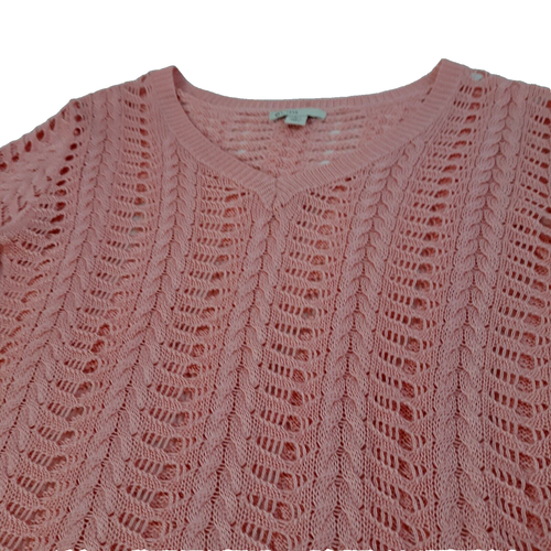 Est. Maglione donna maglia aperta all'uncinetto 1946 ruggine pesca/arancio taglia L - Foto 2 di 9