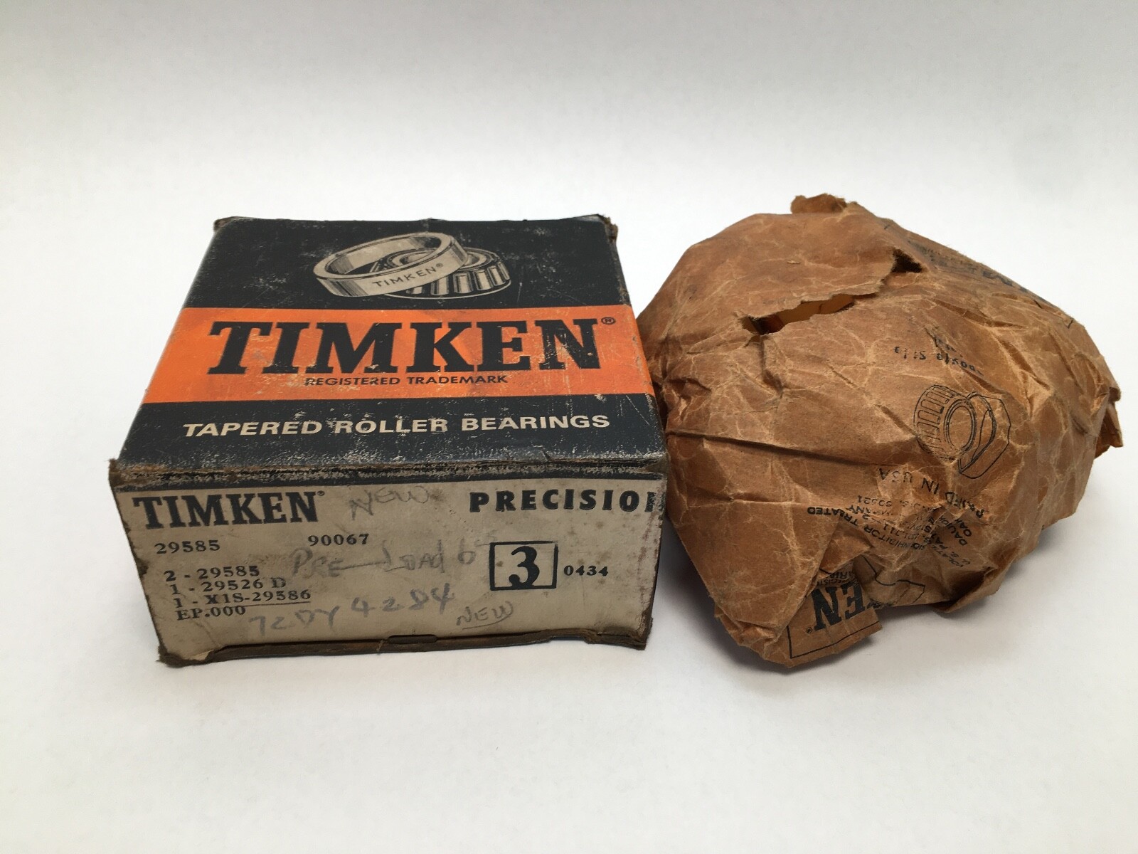 Timken 29585-90067 Double Taper Roller Bearing Cone & Cup 2.5