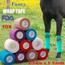 2" 3'' 4'' Sport Stretch Tape Cohesive Bandage Pre Wrap Vet (10 Rolls)