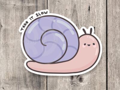 Cute Snail Sticker - Motivational Mental Health Decor for Water Bottle