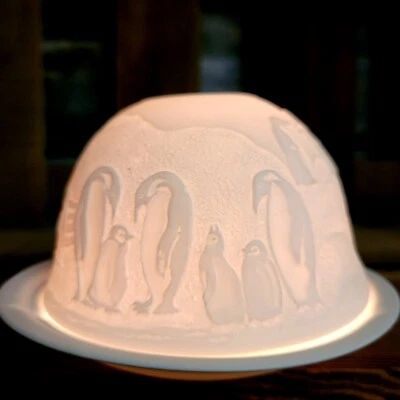 Windlicht Starlight Lithophanie Pinguine Seevögel Vögel Meer Porzellan Arktis - Bild 1 von 4