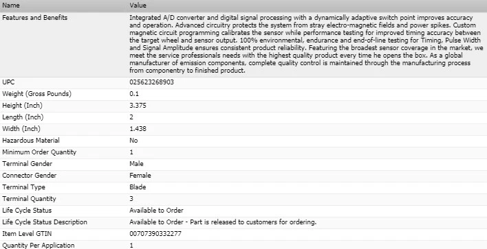 Sensor de posición del cigüeñal estándar para Chevrolet Equinox 2010-2016 Foto 4 de 4