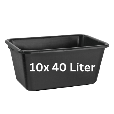 10x Mörtelkasten 40 Liter Mörtelwanne Mörtelkübel Zementwanne Speiswanne schwarz