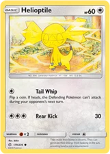 1x Helioptile 179/236  Cosmic Eclipse Pokemon TCG Card NM