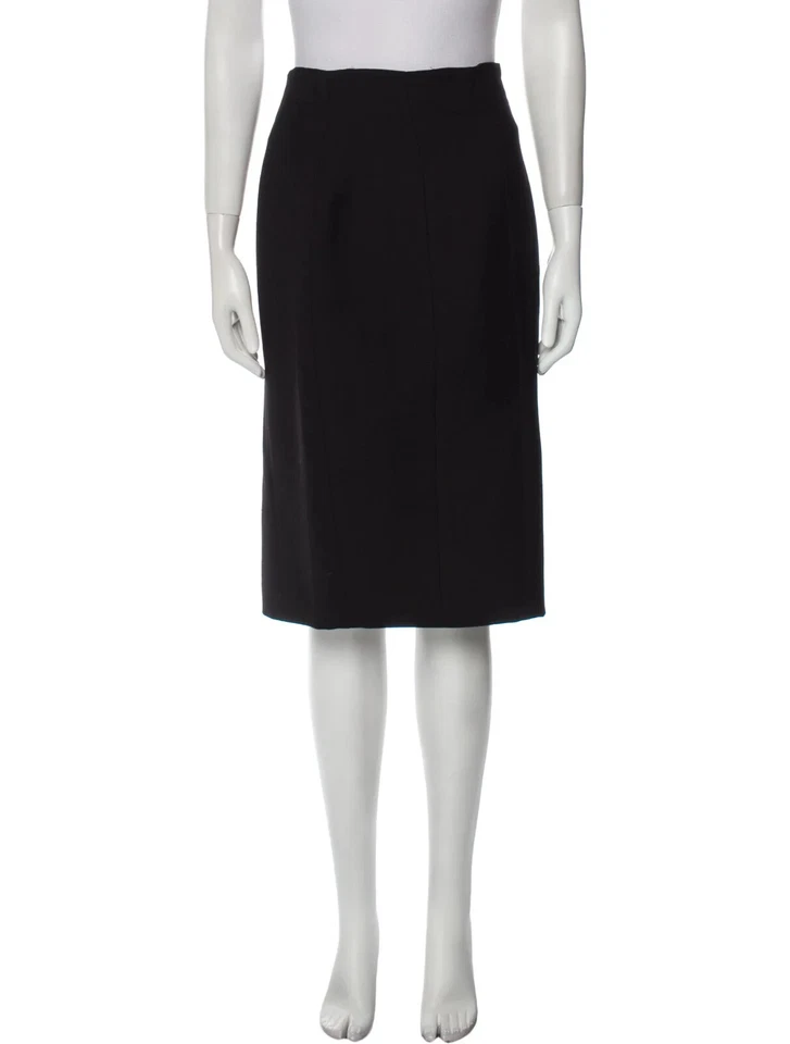 Vintage Fendi Karl Lagerfeld Knee Length Skirt 100% Wool Women's IT 42 US 6