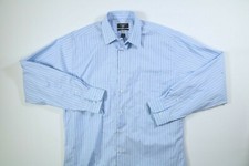 Mens Dockers Blue Stripe Long Sleeve Button Up Shirt Medium 15-15.5/34-35 NEW 