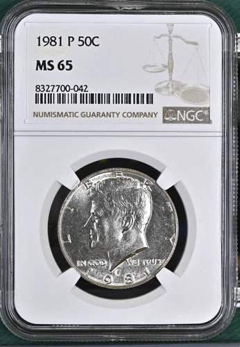 1981-P KENNEDY HALF DOLLAR 50 CENTS NGC MS65 UNC DETAILED COIN #M