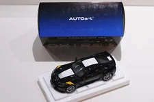 AUTOART CHEVROLET CORVETTE GRAND SPORT BLACK WITH WHITE STRIPES SCALE 1:18 71273