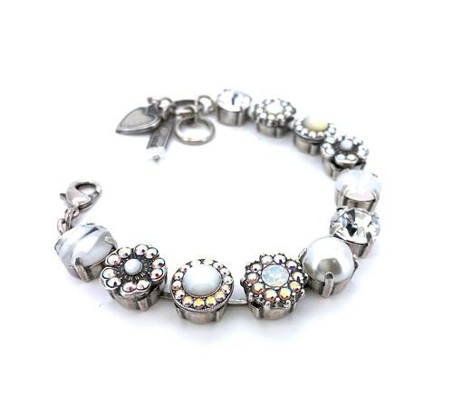 Mariana Bracelet Shimmering Pearl, AB, Clear, & White Opal Austrian Crystals ... - Picture 2 of 3
