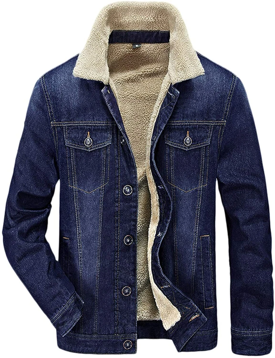 Buy FOREVER 21 Men Blue Solid Denim Jacket With A Faux Fur Detail - Jackets  for Men 7781579 | Myntra