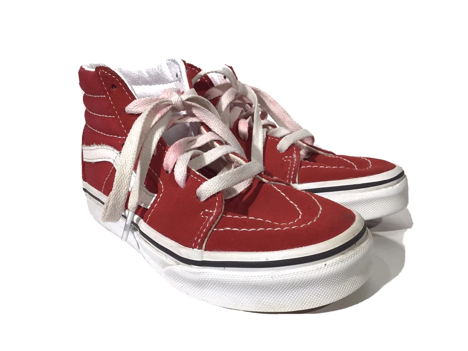 Van’s Off The Wall 高帮鞋 儿童 13.5 码 红色滑板鞋 — 第 3/4 张图片