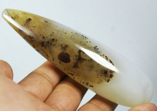 Bacchetta Massaggio Agata Fasciata Fantasma Lucida Quadro Agata Pietra Reiki - Foto 2 di 8