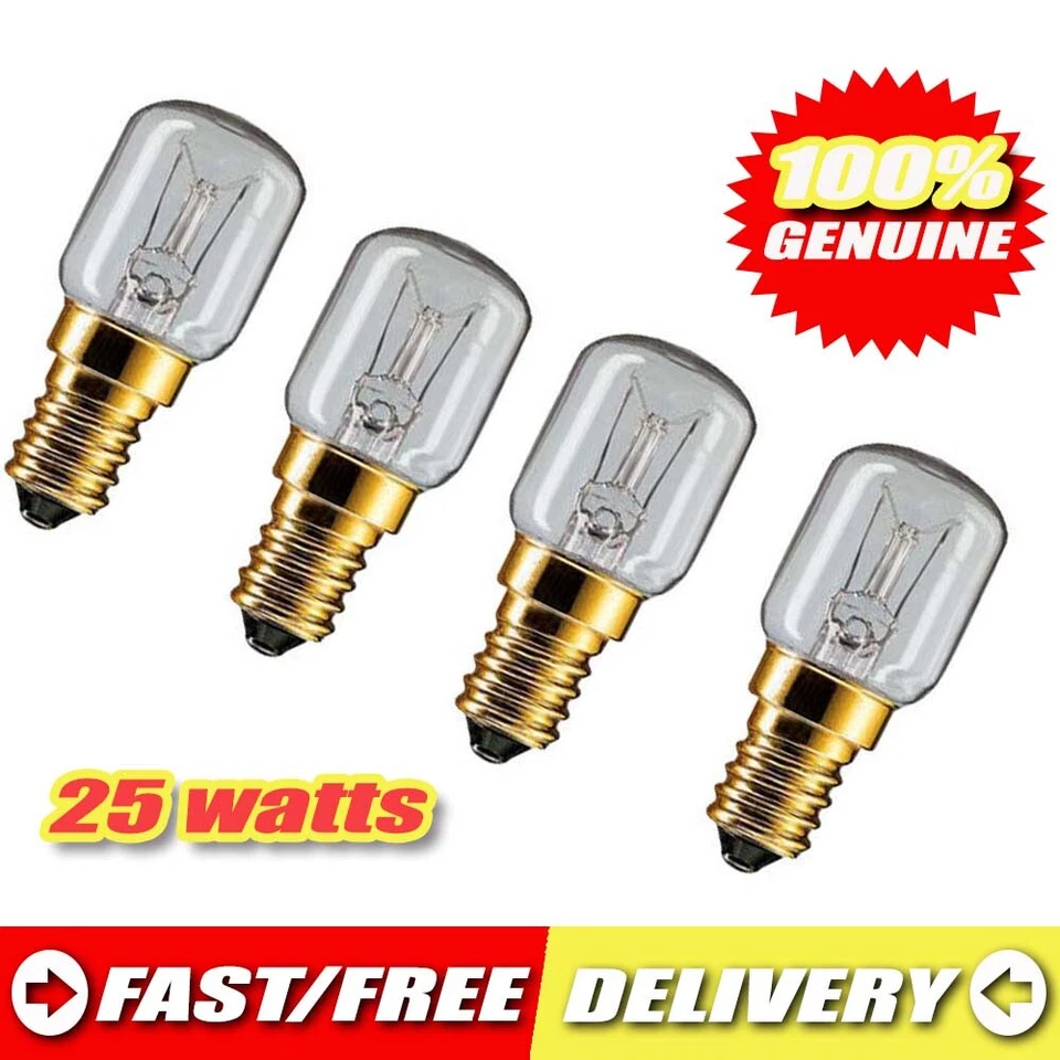 4X LG FRIDGE LIGHT GLOBE BULB 25 WATT E14 6912JB2002F 