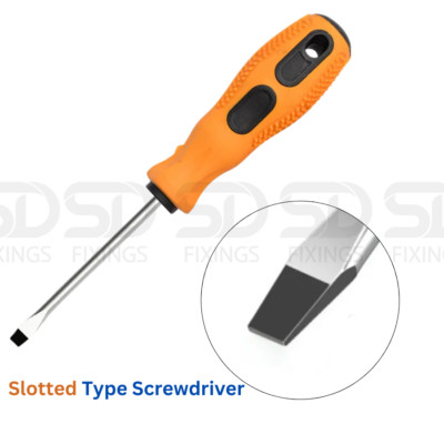 Orange CrV Stahl FLACH/SCHLITZ Anti-Rutsch Magnet Komfortgriff Schraubendreher