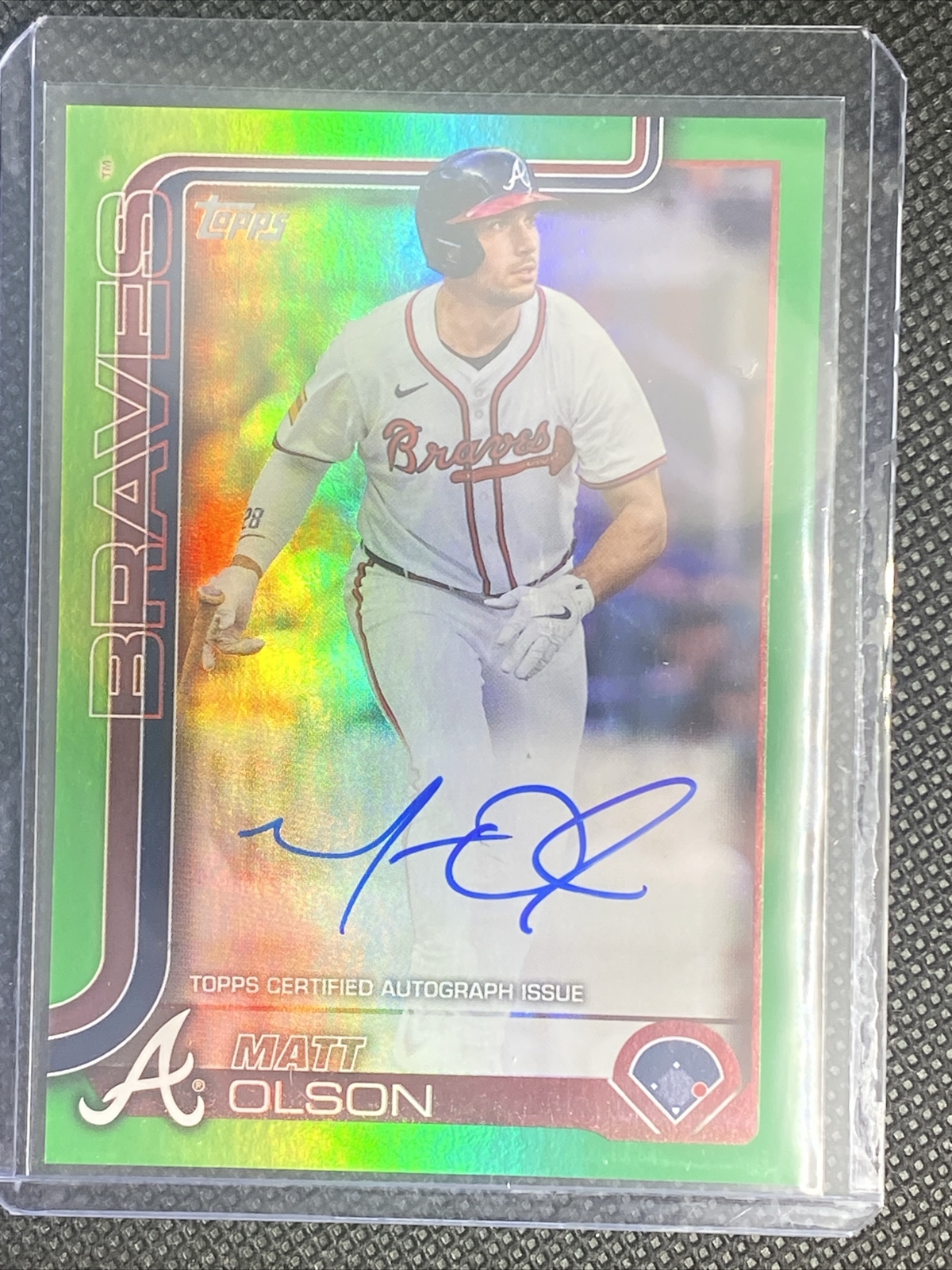 2025 Topps Series 1 Matt Olson Green REAL ONE AUTO /99 “redemption” #145 👁️💎