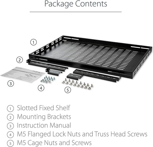 1U Vented Server Shelf with Adjustable Depth - Max 175lbs for Optimal Cooling - Picture 7 of 9