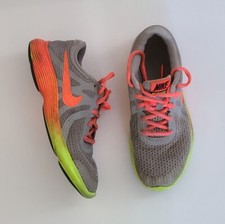 Nike Revolution 4 Running Sneakers Gray Coral Shoes Kids Size 4Y