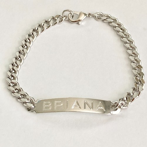 Vintage Name ID Bracelet BRIANA Silver Tone Rhodium Plated 7.5" Girls Teen 90's - Picture 4 of 12