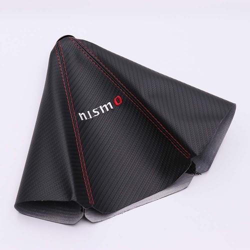 JDM Style Carbon Fiber Look Shift Boot With Blue Stitching - Universal Fit - View #2