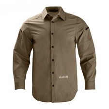 Mens Casual Quick Dry Shirt Long Sleeve Tactical Outdoor Golf Work T-Shirt Coat