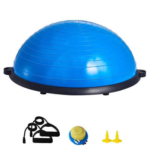 VEVOR 23" Half Exercise Ball Trainer Yoga Balance Stability Ball Resistance Band - Picture 9 of 12