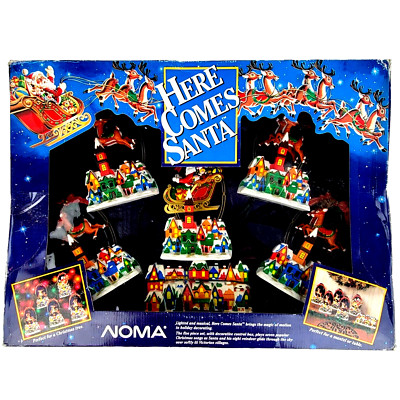Noma HERE COMES SANTA Animated Lights Music Motion Christmas Tree Decor Village