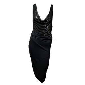 tight black midi dress