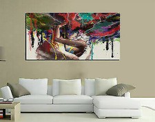 QUADRI MODERNI TELA CANVAS KLIMT PASSIONE LOVE CASA LIVING ARTE AMORE 100X50