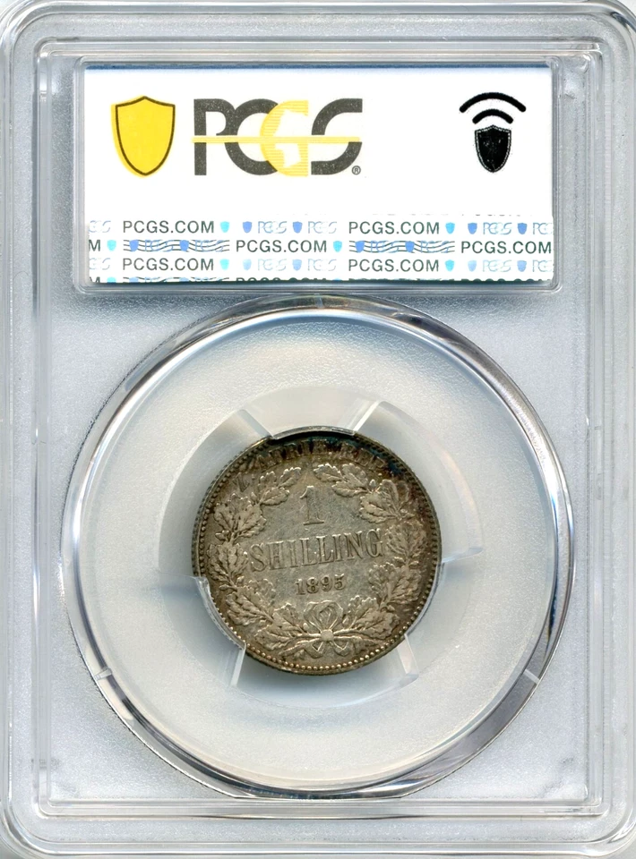 1895 South Africa Shilling - Choice Very Fine, PCGS VF 35 - Image 2 of 3