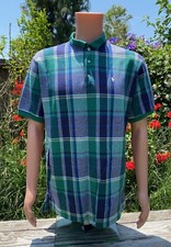 VTG Polo Ralph Lauren Plaid Green Short Sleeve Shirt Mens Made In USA Cotton XL