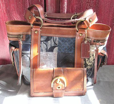 coach denim patchwork purse