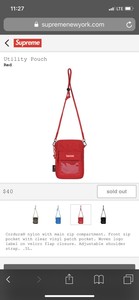 supreme red utility pouch