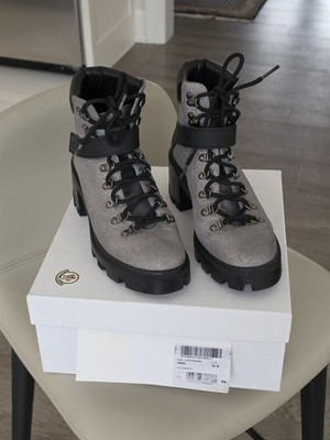 Women Moncler Carol 'Silver Lace-Up Ankle Boot 39 US 9