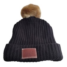 Love Your Melon Black Knit Pom Beanie Hat