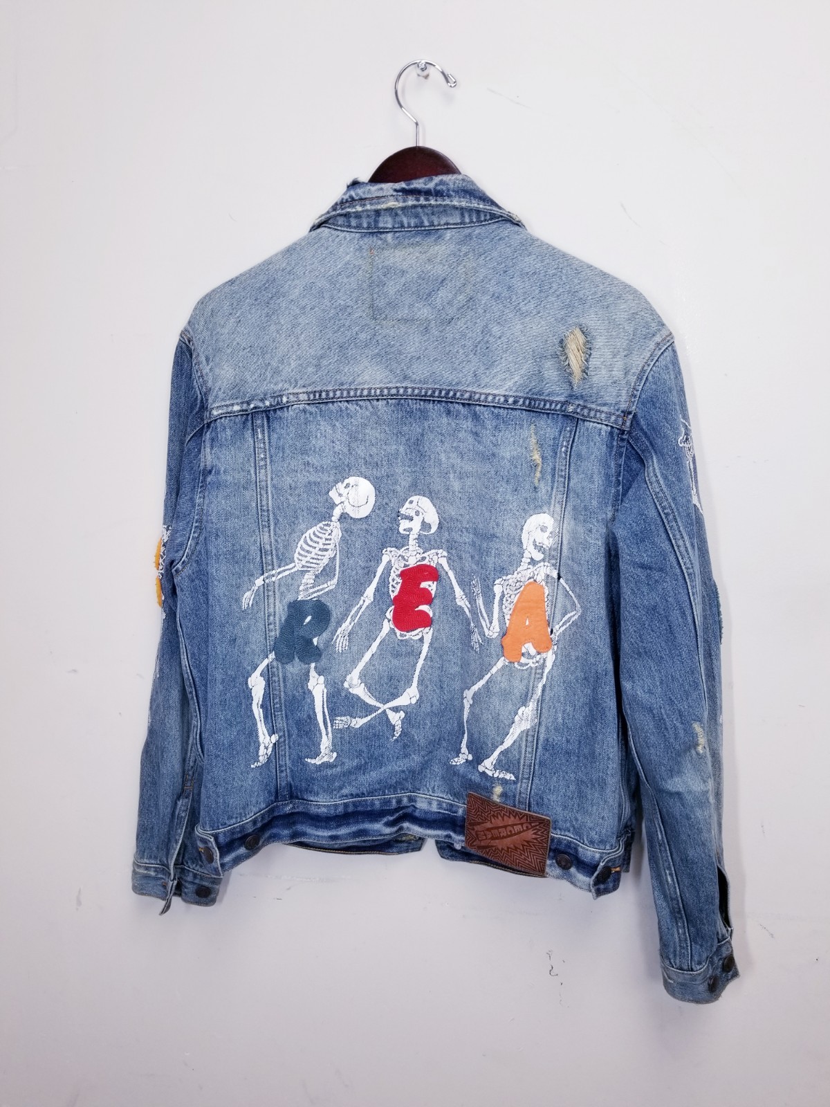 ICE CREAM skeleton Damage processing Denim Jacket… - image 2