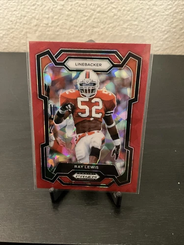 Ray Lewis 2024 Panini Prizm Draft Picks #4 Miami Hurricanes Red Ice HOF