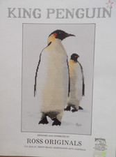 VTG 1991 ROSS ORIGINALS "KING PENGUIN"COUNTED CROSS STITCH LEAFLET DMC AUSSIE