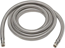 Braided Stainless Steel Ice Maker Water Supply Hose - 25 Ft - Universal 1/4" Con