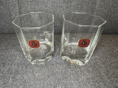 2x Rare Jack Daniel s Gentleman Jack 1st Generation Octagon Rocks Glasses Gold