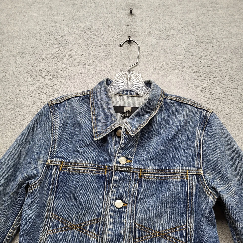 复古 Marithe Francois Girbaud 女式夹克 S 蓝色牛仔夹克西部 — 第 4/4 张图片