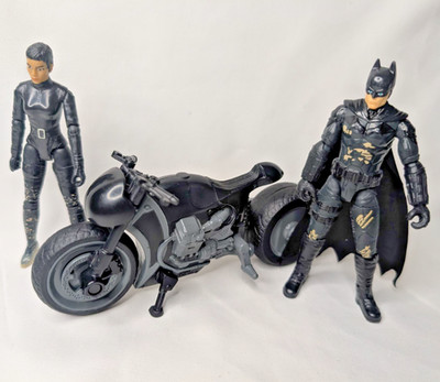DC Comics BATMAN Selina Kyle Chase Set Catwoman Batcycle Loose NM condition